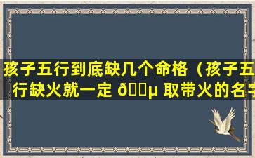 孩子五行到底缺几个命格（孩子五行缺火就一定 🐵 取带火的名字吗）